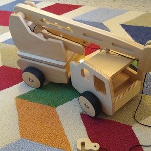Pottery Barn Kids Wooden Crane Truck - Natural Wood